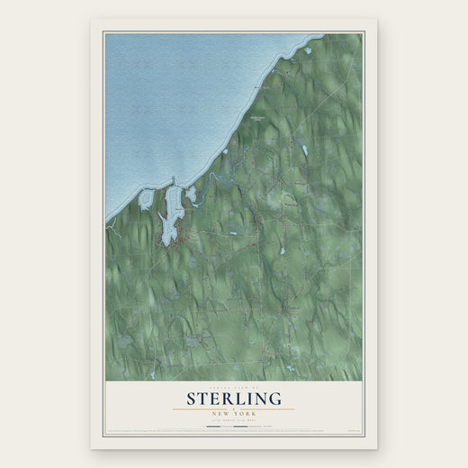 Sterling, New York map print, the full design