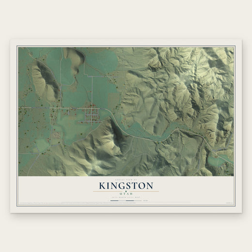 Kingston, Utah map print, the full design