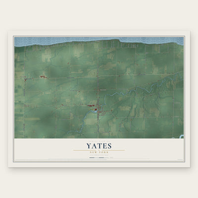 Yates, New York map print, the full design