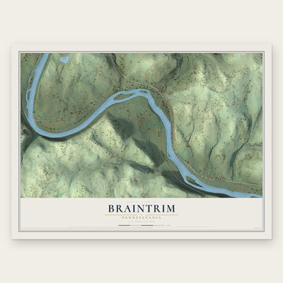Braintrim, Pennsylvania map print, the full design