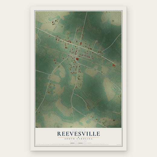 Reevesville, South Carolina map print, the full design