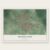 Broken Bow, Nebraska map print, the full design