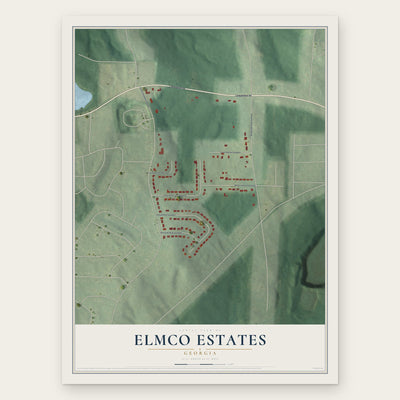 Elmco Estates, Georgia map print, the full design