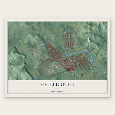 Chillicothe, Ohio map print, the full design