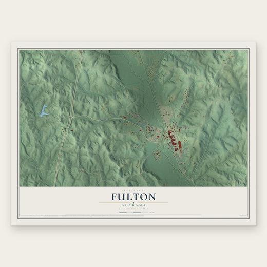Fulton, Alabama map print, the full design