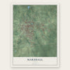 Marshall, Texas map print, the full design