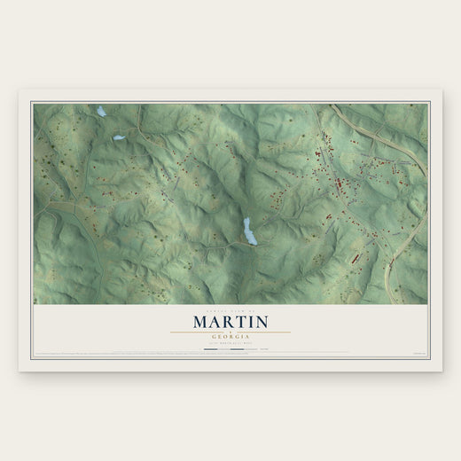 Martin, Georgia map print, the full design