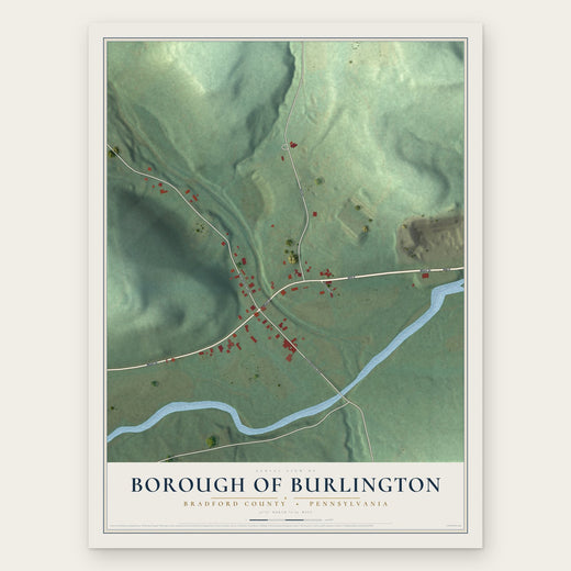 Borough of Burlington, Bradford County, Pennsylvania map print, the full design