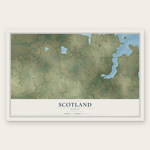 Scotland, Texas map print, the full design