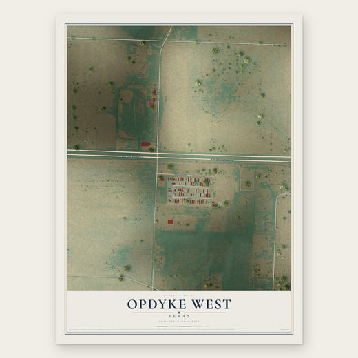 Opdyke West, Texas map print, the full design