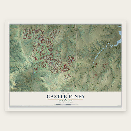 Castle Pines, Colorado map print, the full design