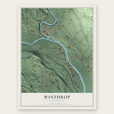 Winthrop, Washington map print, the full design