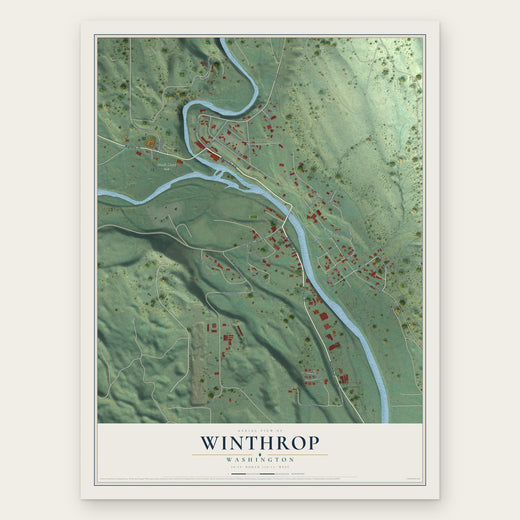 Winthrop, Washington map print, the full design