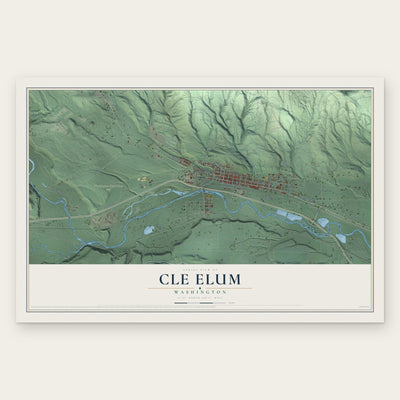 Cle Elum, Washington map print, the full design