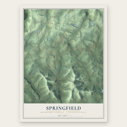Springfield, Bradford County, Pennsylvania map print, the full design