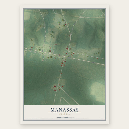 Manassas, Georgia map print, the full design