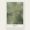 Melvin, Texas map print, the full design
