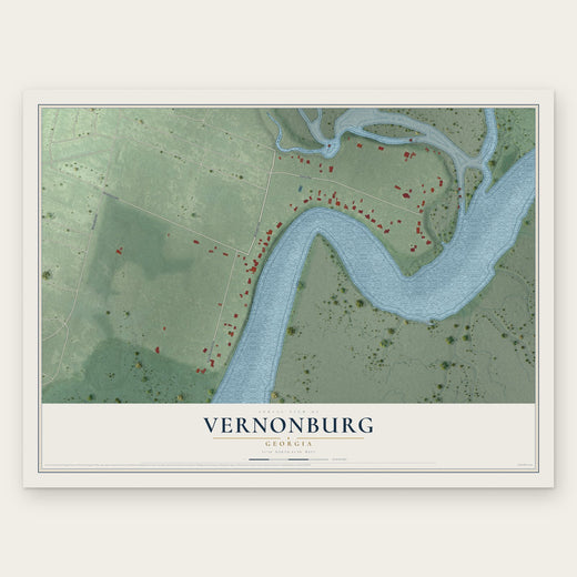 Vernonburg, Georgia map print, the full design