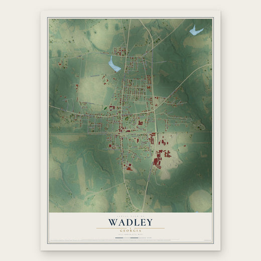 Wadley, Georgia map print, the full design
