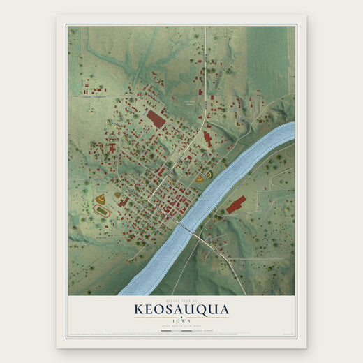 Keosauqua, Iowa map print, the full design