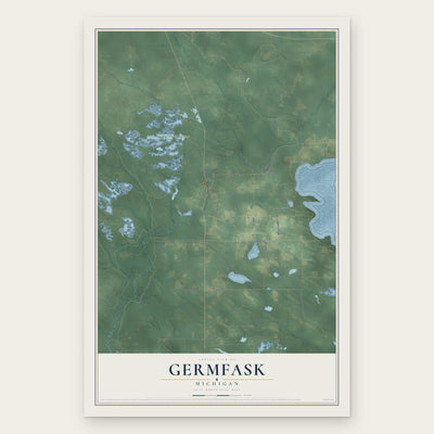 Germfask, Michigan map print, the full design