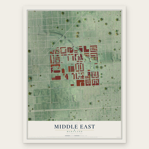 Middle East, Maryland map print, the full design