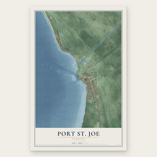 Port St. Joe, Florida map print, the full design