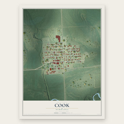 Cook, Nebraska map print, the full design
