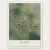 Harlem, Montana map print, the full design