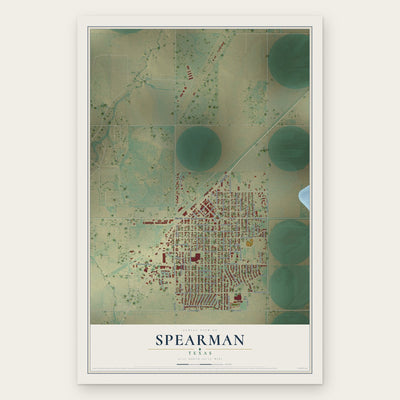 Spearman, Texas map print, the full design