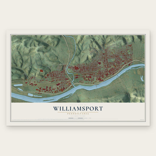 Williamsport, Pennsylvania map print, the full design