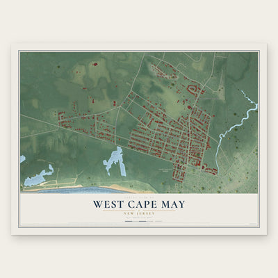 West Cape May, New Jersey map print, the full design