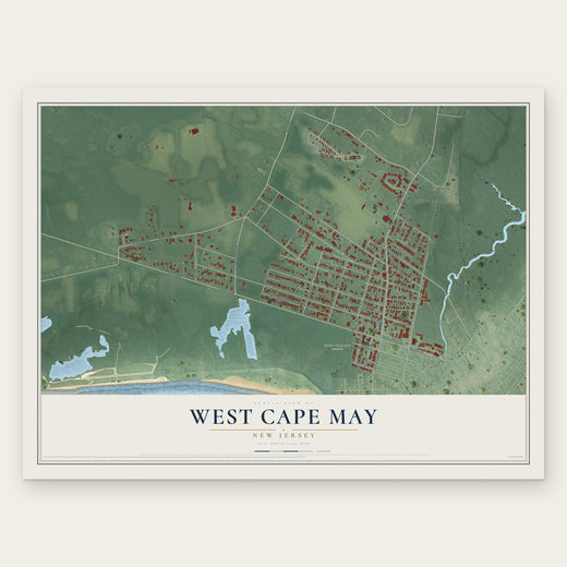 West Cape May, New Jersey map print, the full design