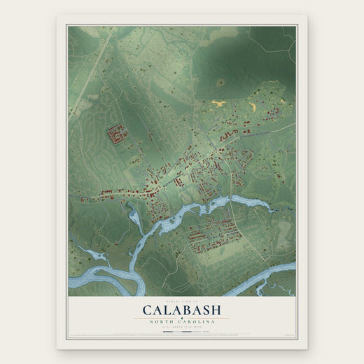 Calabash, North Carolina map print, the full design