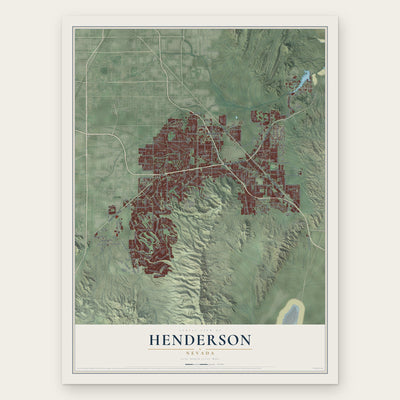 Henderson, Nevada map print, the full design