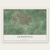 Jacksonville, Illinois map print, the full design