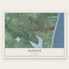 Neptune, New Jersey map print, the full design