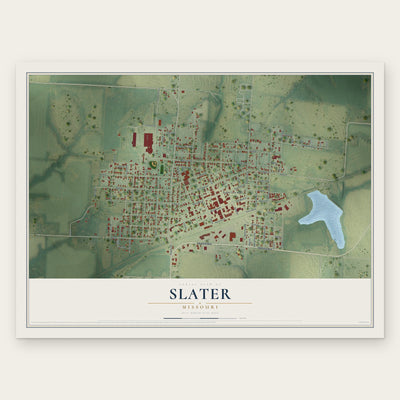 Slater, Missouri map print, the full design