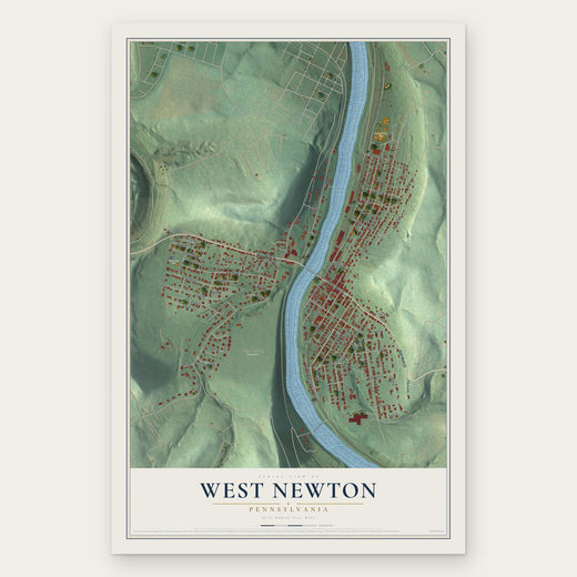 West Newton, Pennsylvania map print, the full design