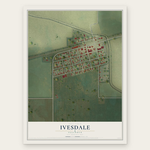 Ivesdale, Illinois map print, the full design