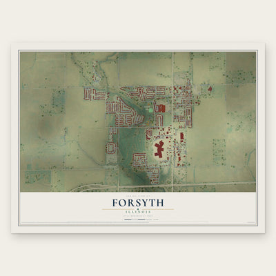 Forsyth, Illinois map print, the full design