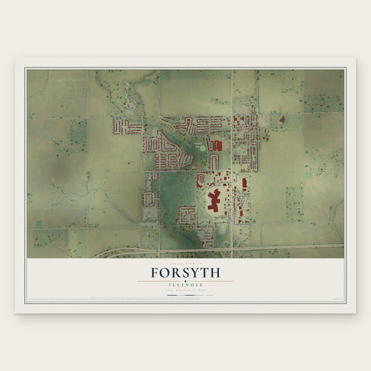 Forsyth, Illinois map print, the full design