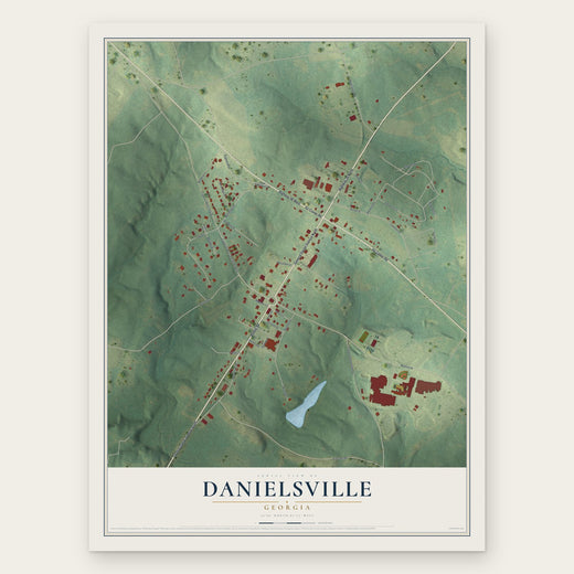 Danielsville, Georgia map print, the full design