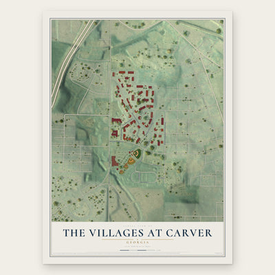 The Villages at Carver, Georgia map print, the full design
