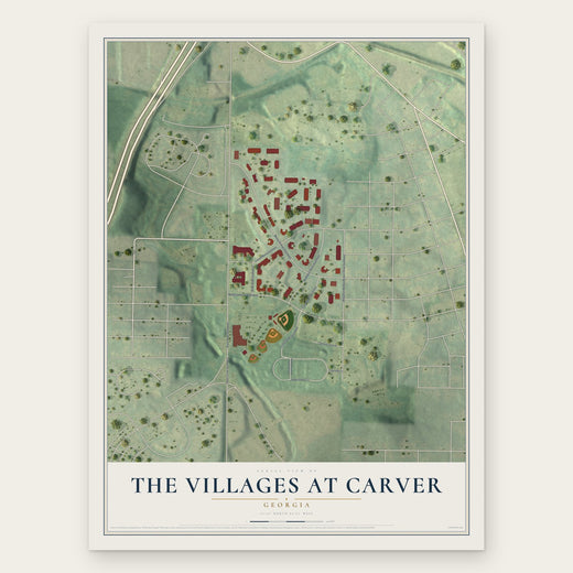 The Villages at Carver, Georgia map print, the full design