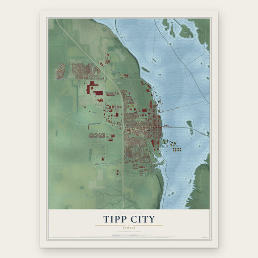 Tipp City, Ohio map print, the full design