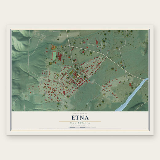 Etna, California map print, the full design