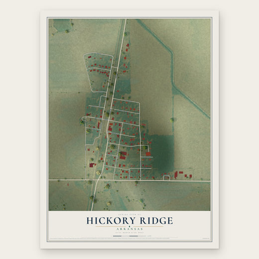 Hickory Ridge, Arkansas map print, the full design