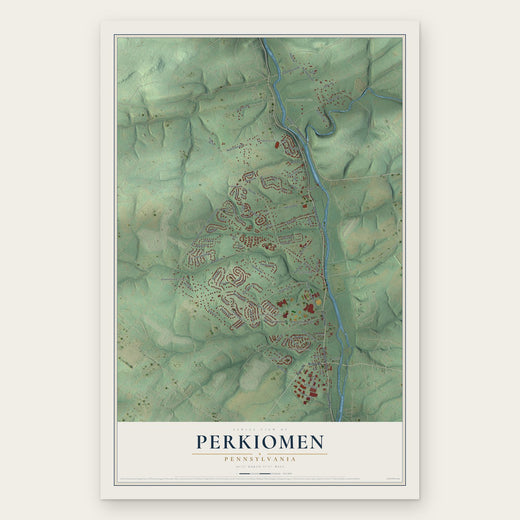 Perkiomen, Pennsylvania map print, the full design