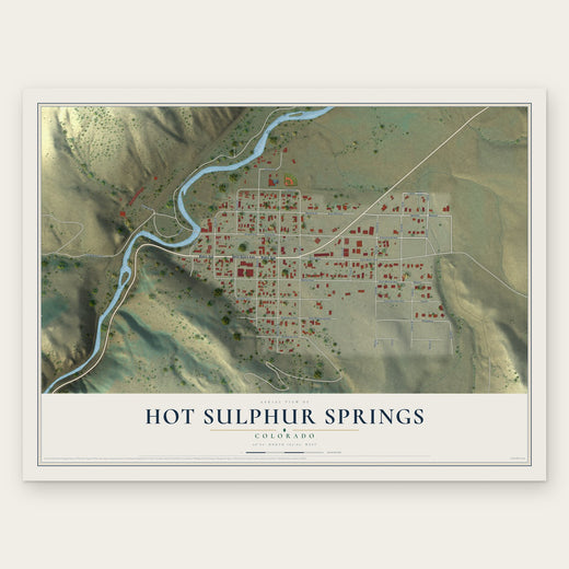 Hot Sulphur Springs, Colorado map print, the full design